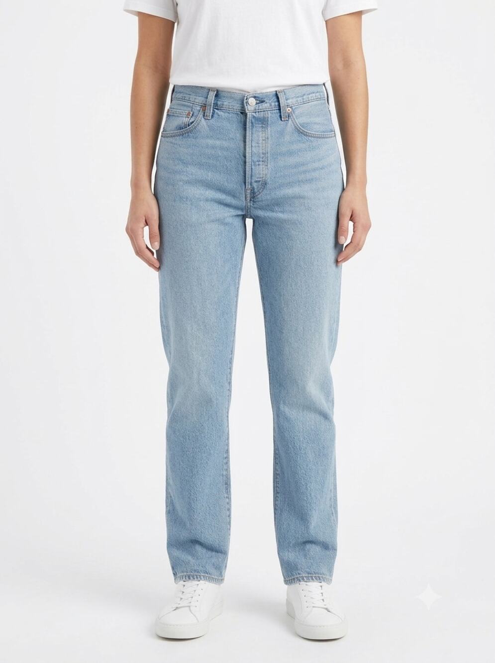 NWT Levi's Premium Ribcage Straight Ankle Jeans Women's 31x27 Light Blue Denim